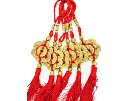 Adorno colgante 7 monedas chinas 